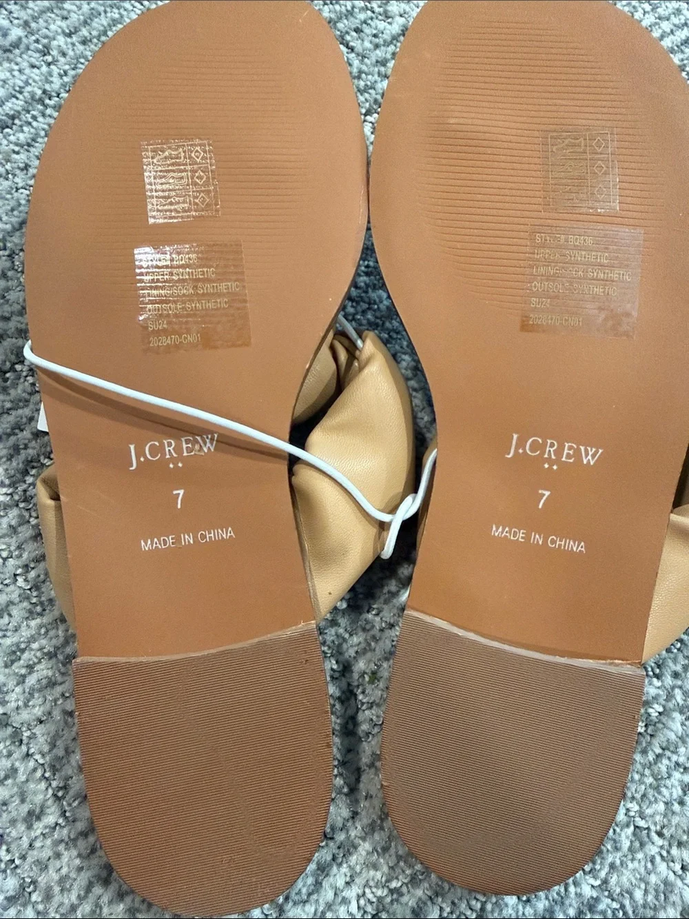 Nwt - J.Crew Knotted Thong Sandals | Tan Leather Sandals | Size 7